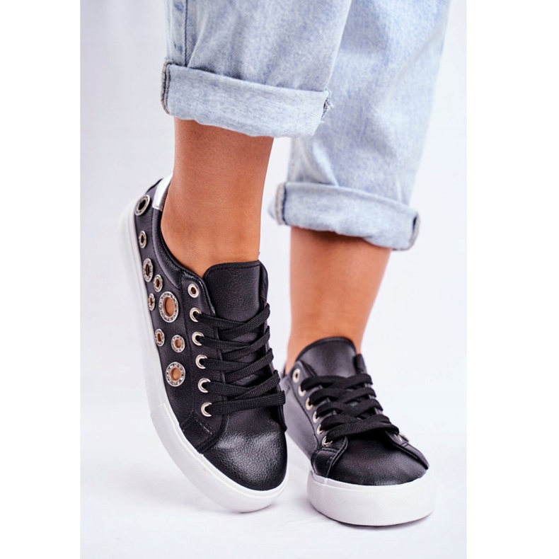 PS1 Tênis feminino com furos e zircônia cúbica roxas pretas preto cinza 2