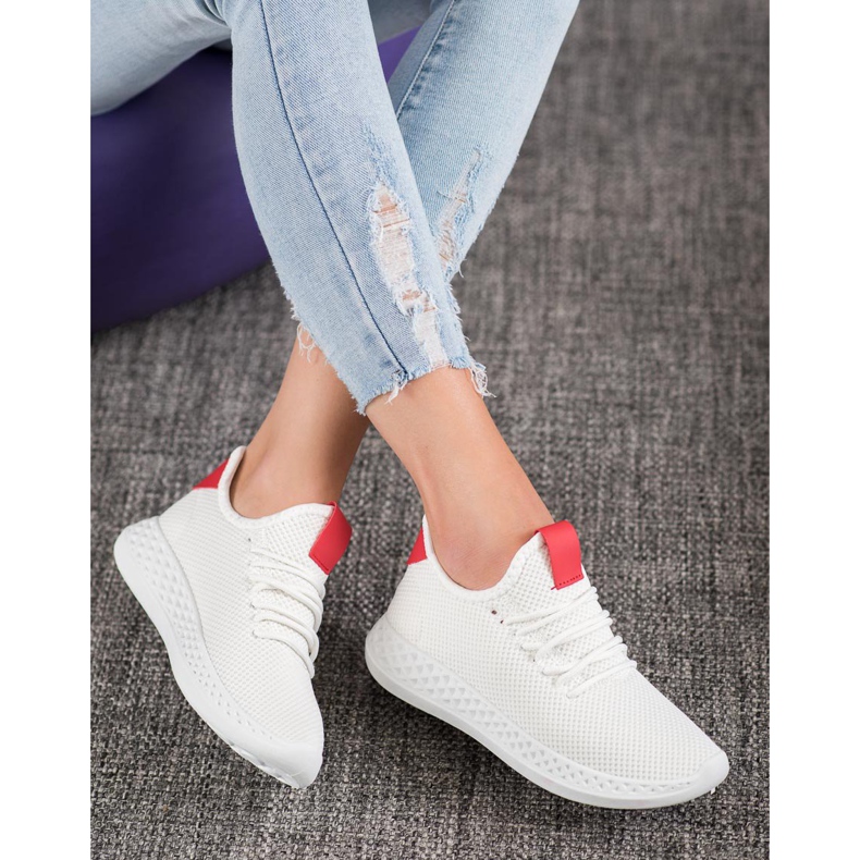 SHELOVET Sapatos Abertos Confortáveis branco vermelho 1