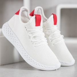 SHELOVET Sapatos Abertos Confortáveis branco vermelho 2