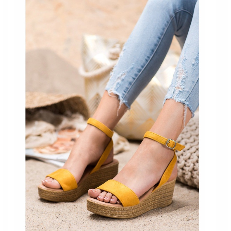 Renda Sandálias Light Wedge amarelo 1