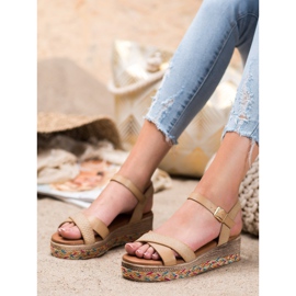 Small Swan Sandálias elegantes com couro ecológico marrom 1