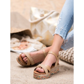 Small Swan Sandálias elegantes com couro ecológico marrom 2