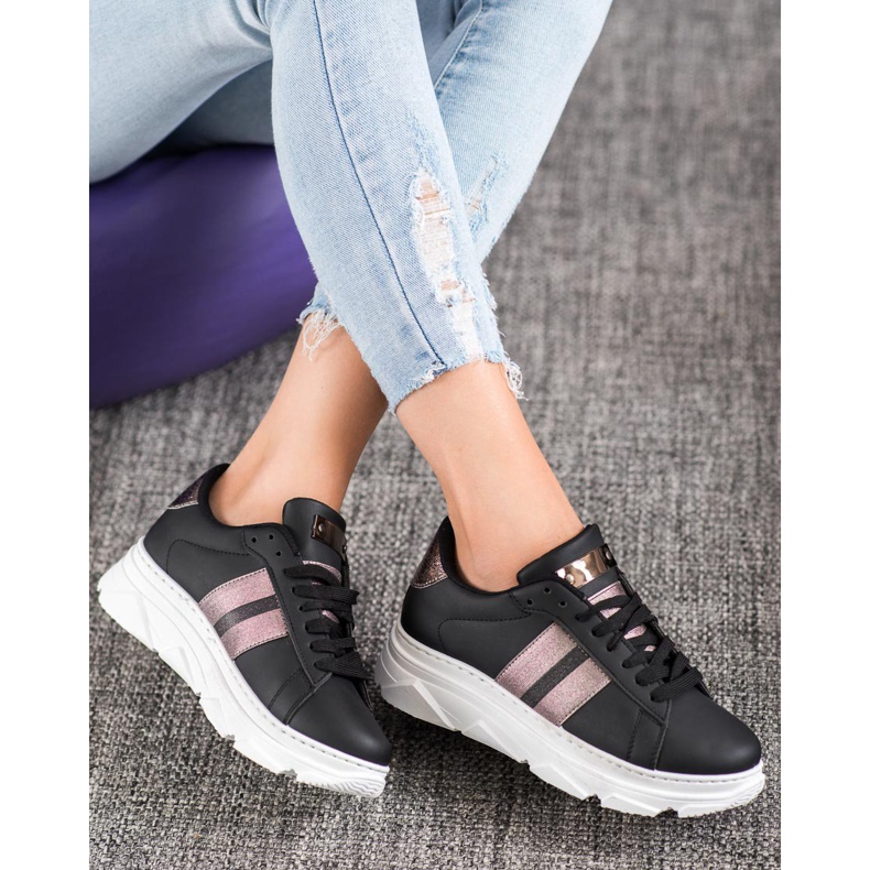 Weide Tênis na plataforma preto multicolorido 2