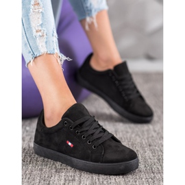 SHELOVET Calçados esportivos de camurça preto 1