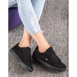 SHELOVET Calçados esportivos de camurça preto 2