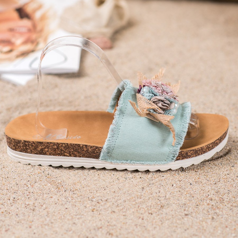 SHELOVET Chinelos elegantes castanho verde 1