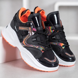 Weide Tênis da Moda preto laranja 1