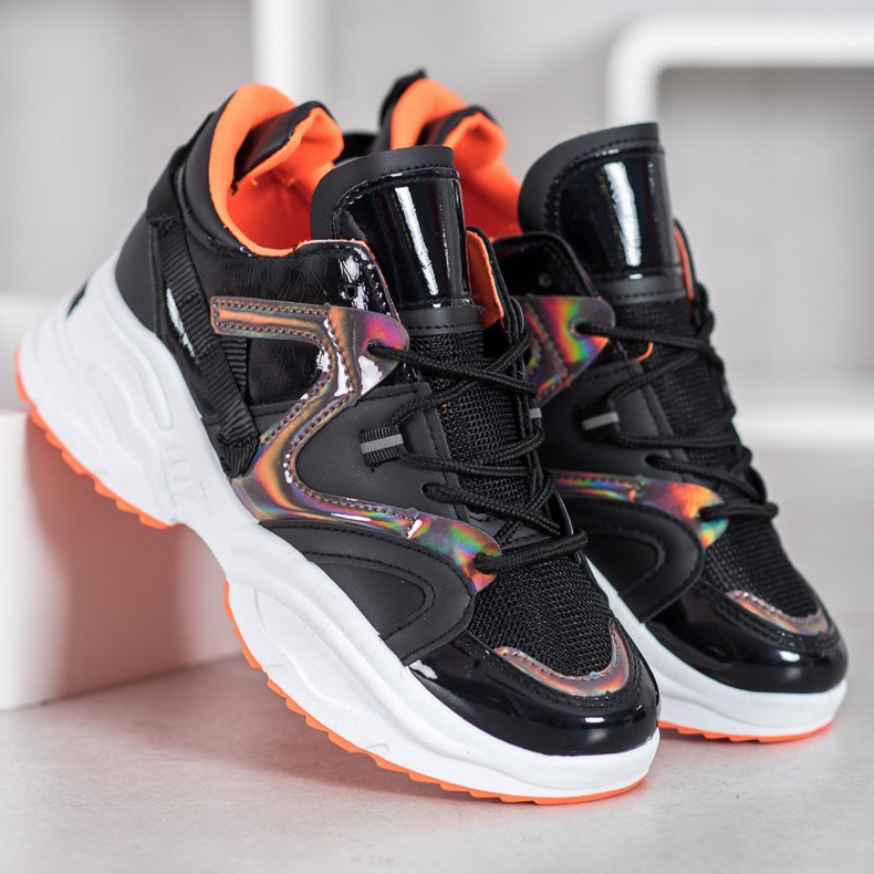 Weide Tênis da Moda preto laranja 1