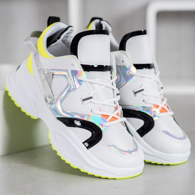 Weide Tênis da Moda branco preto cinza amarelo 1