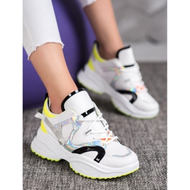 Weide Tênis da Moda branco preto cinza amarelo 2