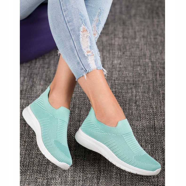 SHELOVET Sapatos Têxteis Deslizantes multicolorido verde 2