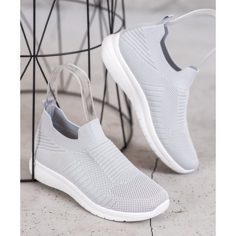 SHELOVET Sapatos Têxteis Deslizantes cinza 1