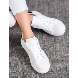 SHELOVET Sapatos de couro ecológico da moda branco preto cinza 1