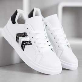 SHELOVET Sapatos de couro ecológico da moda branco preto cinza 2