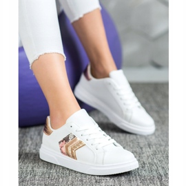 SHELOVET Sapatos de couro ecológico da moda branco amarelo 2