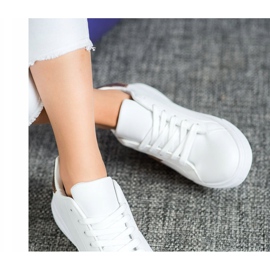 SHELOVET Sapatos de couro ecológico da moda branco amarelo 1