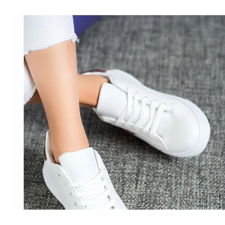 SHELOVET Sapatos de couro ecológico da moda branco amarelo 1