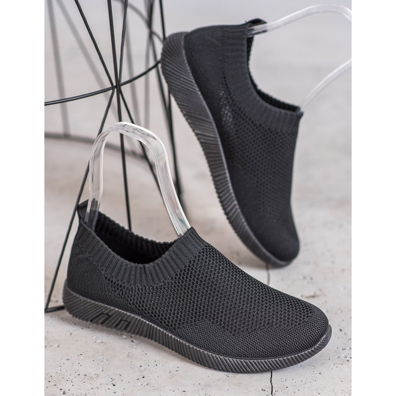 SHELOVET Slipons com aberturas confortáveis preto 1