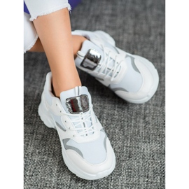 SHELOVET Tênis estilosos branco cinza 1