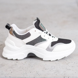 SHELOVET Tênis estilosos branco preto 1