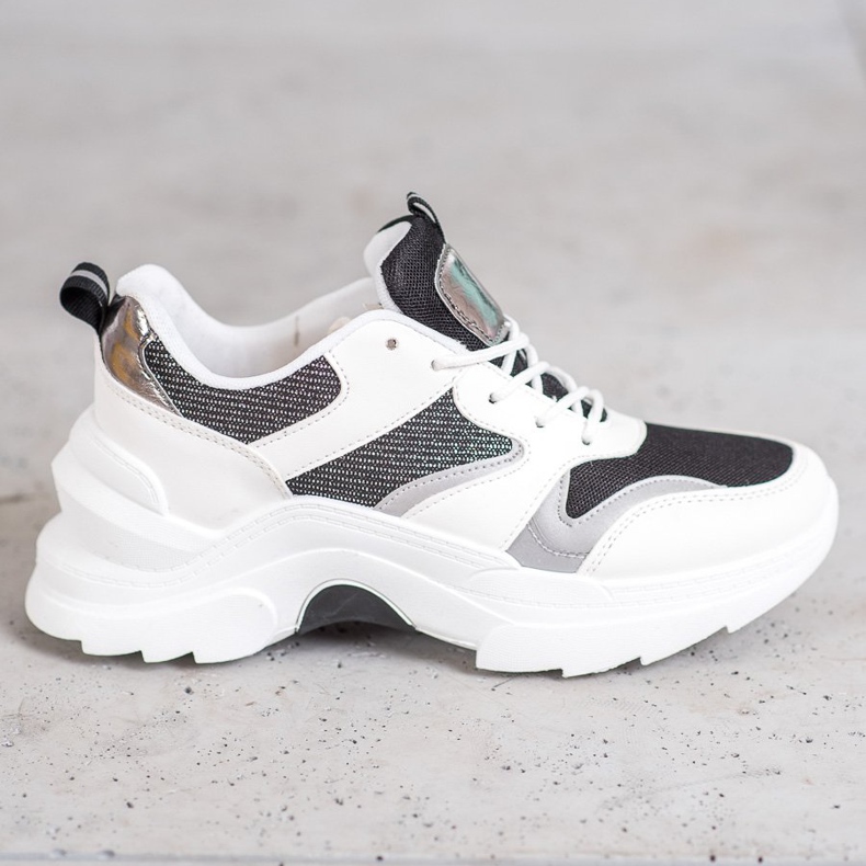 SHELOVET Tênis estilosos branco preto 1