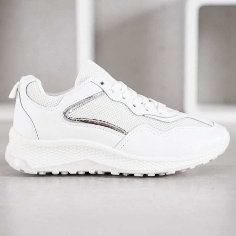 SHELOVET Tênis branco clássico cinza 2