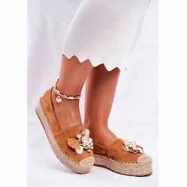 PS1 Alpercatas femininas no Camel Denver Linen Platform castanho 1 PS1 Alpercatas femininas no Camel Denver Linen Platform castanho 1