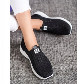 SHELOVET Sapatos Pretos Com Cristais 2