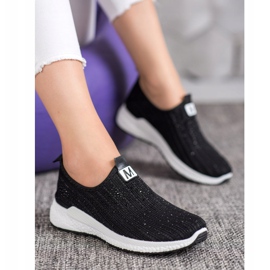 SHELOVET Sapatos Pretos Com Cristais 1