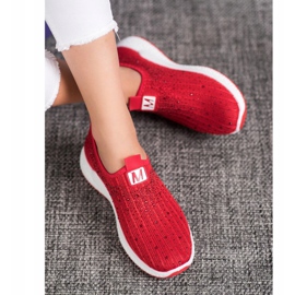 SHELOVET Sapatos Vermelhos Com Cristais 2