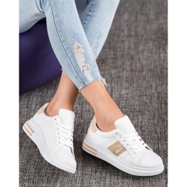 SHELOVET Tênis de couro ecológico branco 1