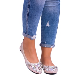 Lu Boo Golden Ballerinas on Elastic Stones Even dourado 3