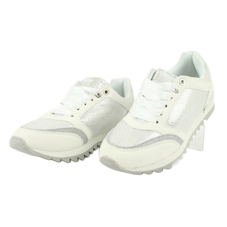 American Club Sapatos esportivos femininos 16355 Branco/Prata cinza 2