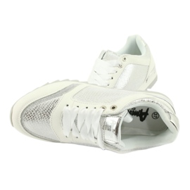 American Club Sapatos esportivos femininos 16355 Branco/Prata cinza 4