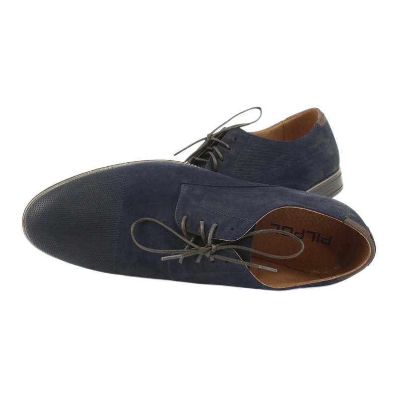 Pilpol 1731 Sapatos masculinos azuis da marinha azul 5