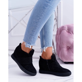 Tênis feminino preto Lu Boo lantejoulas rosa açúcar 2