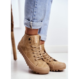 Tênis feminino Big Star High Warm Camel GG274072 castanho 1