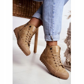 Tênis feminino Big Star High Warm Camel GG274072 marrom 2