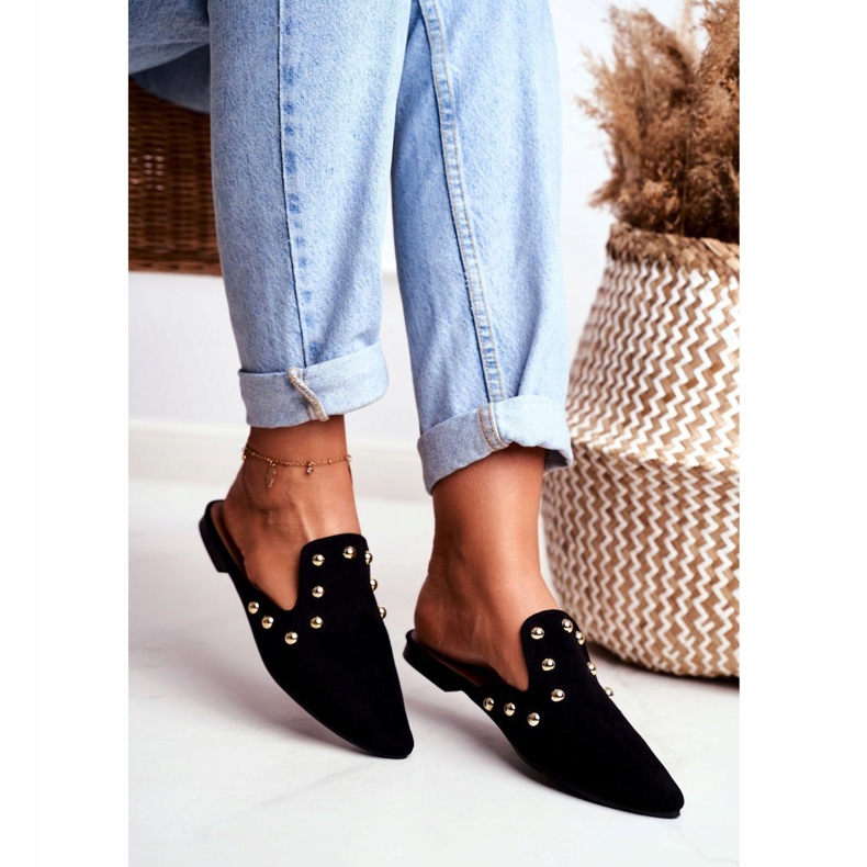 Lu Boo feminino sandálias pretas camurça seniorita preto 1