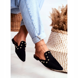 Lu Boo feminino sandálias pretas camurça seniorita preto 2