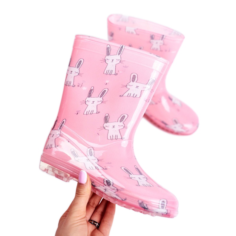 Botas de chuva de borracha para crianças. Coelhinho Rosa 2