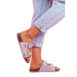 EVE Chinelos femininos em cortiça com fivelas cinza Si Senor 3