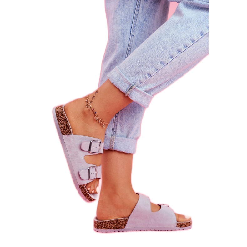 EVE Chinelos femininos em cortiça com fivelas cinza Si Senor 3