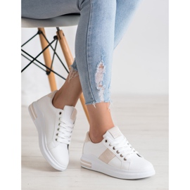 RTX WALK Tênis com inserções bege branco rosa 1