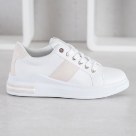 RTX WALK Tênis com inserções bege branco rosa 2