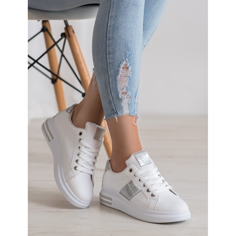 RTX WALK Tênis com inserções de prata branco cinza 2