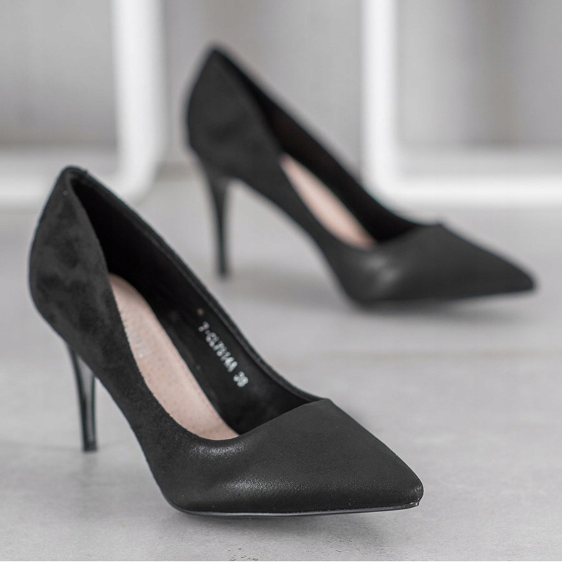 SHELOVET Elegante Preto Salto Alto 1