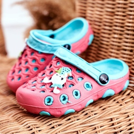 Chinelos infantis de espuma Crocs Red Rabbit Zoë vermelho azul 1