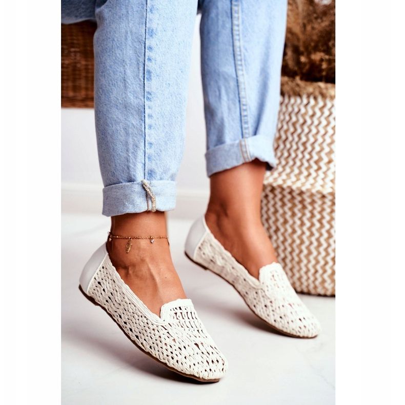 Bailarinas Lu Boo Trançado Branco Feminino 4Ever 1