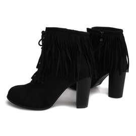 Botas de camurça em poste Boho F-148 BLACK preto 1